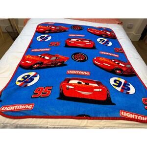 Disney Pixar Cars Lightning McQueen 95 Kids Throw Blanket Fleece Blue 40x50